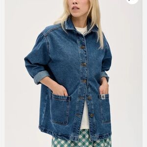 Rare Lucy & Yak Olly Chore Jacket in Jean (Mid Wash Blue)